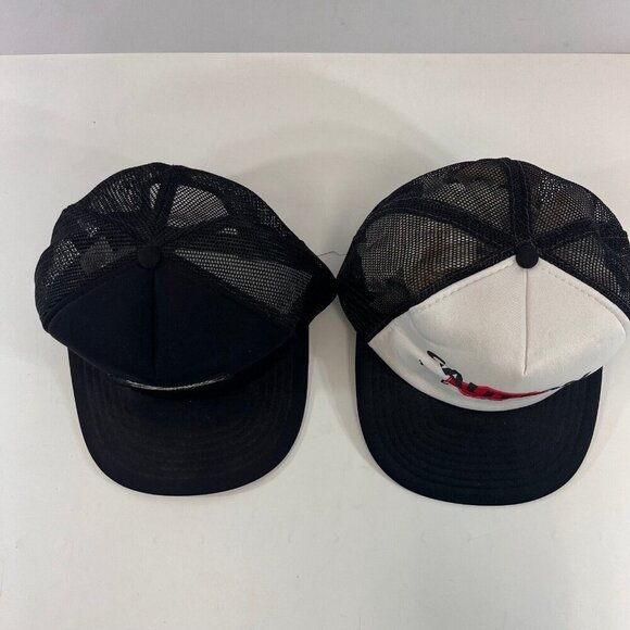 Novelty Snapback Hats Jack Daniels Stops At Every Bar Cap Mesh Back Lot of 2 Vtg - Picture 2 of 14